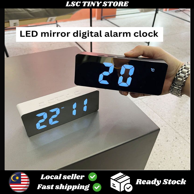 [Minimalize] Digital Alarm Clock with Mirror Big Display Clean Design ...