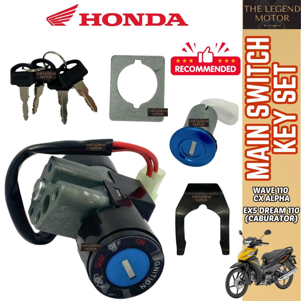 ALPHA WAVE 110 CX EX5 DREAM 110 CARB HONDA Mainswitch Key Set Main ...