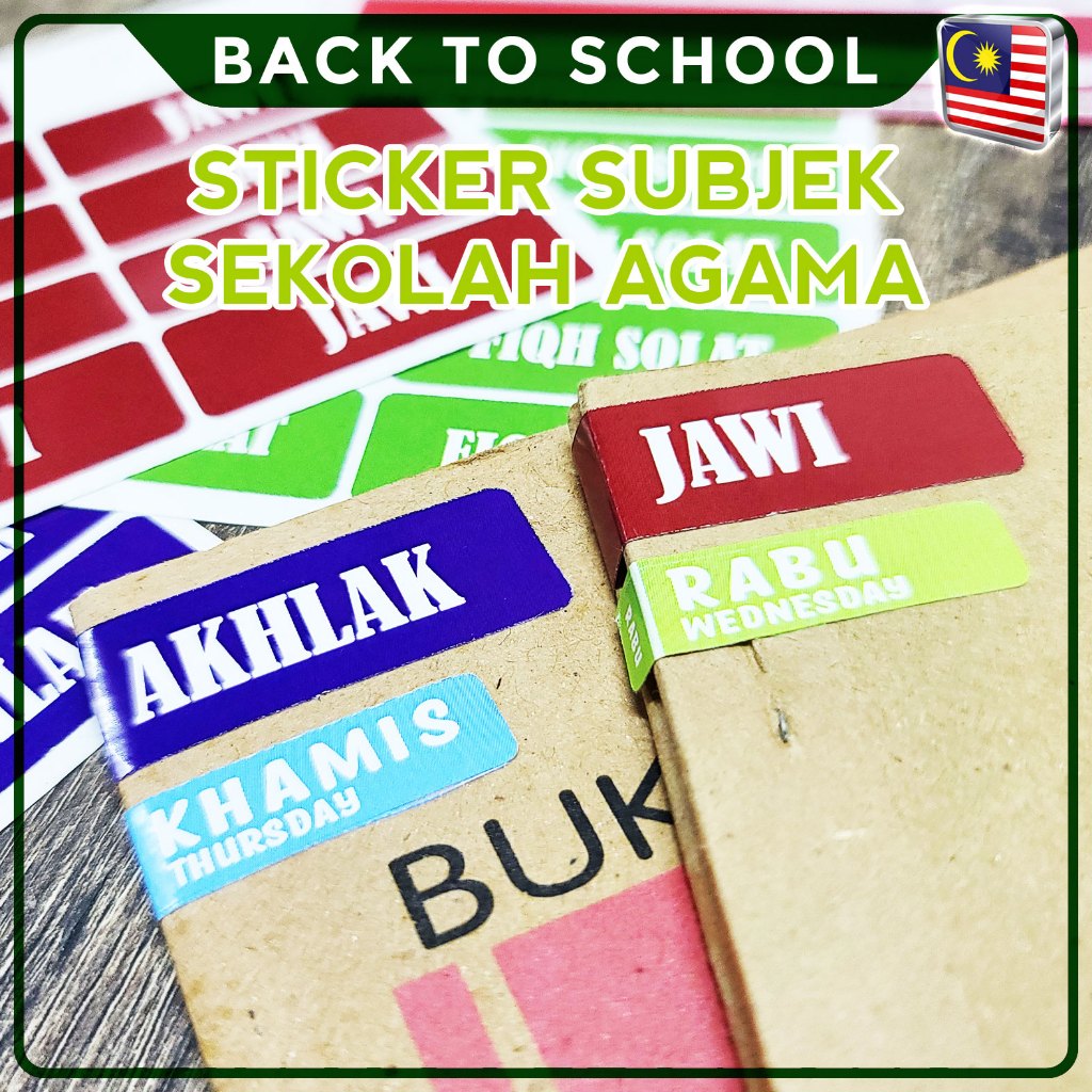 Stiker Hari Day Sticker Sekolah School Timetable Textbook Sticker ...