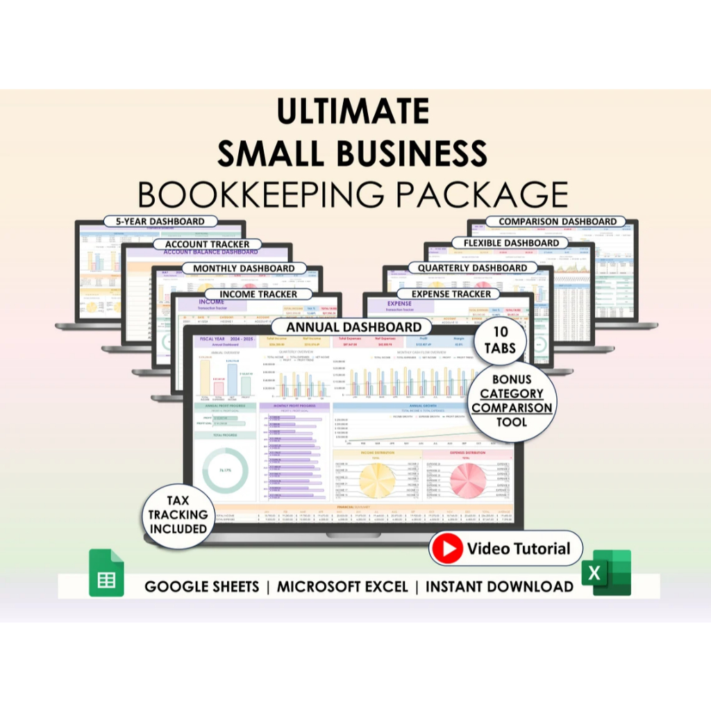 Small Business Easy Bookkeeping System Profit And Loss Excel Google ...