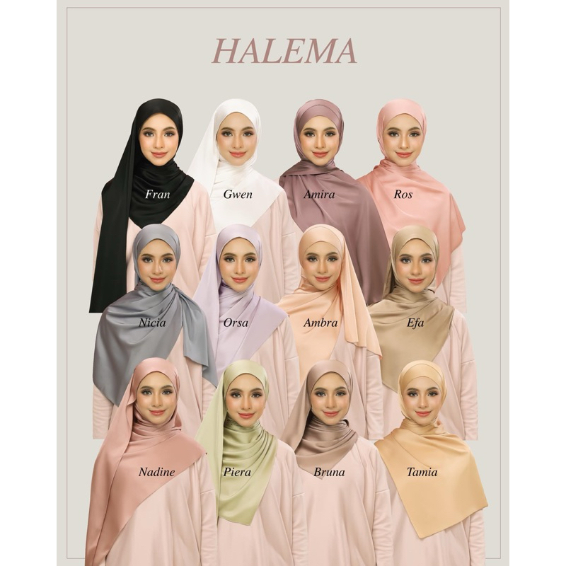 [LATEST COLLECTION]HALEMA MATTE SATIN SILK SHAWL BY THE HIJAB CO ...