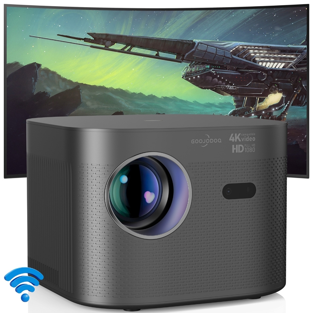 Mini Projector Full HD home projector supports IOS/Android 10.0 Wi-Fi ...
