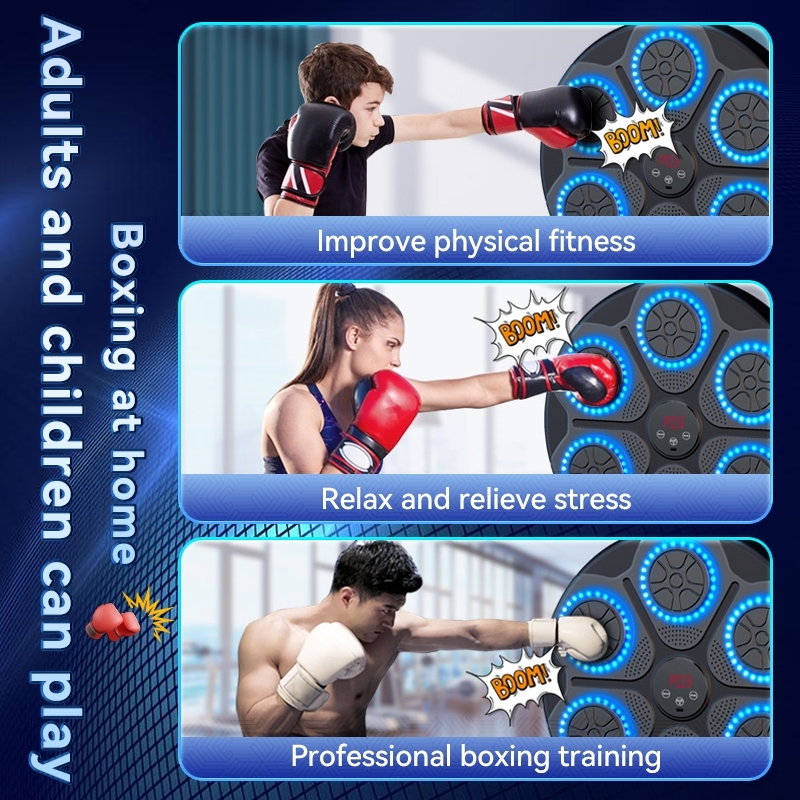Music Boxing Machine Intelligent Electronic Wall Boxing Target LED Reaction  Goal Training FitnessTrainer for Kids Adults | Shopee Malaysia