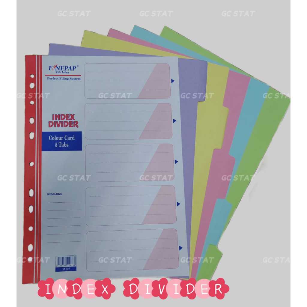 FINEPAP A4 Multicolor 5-Tabs Index Divider (S1107) - 110GSM Premium ...