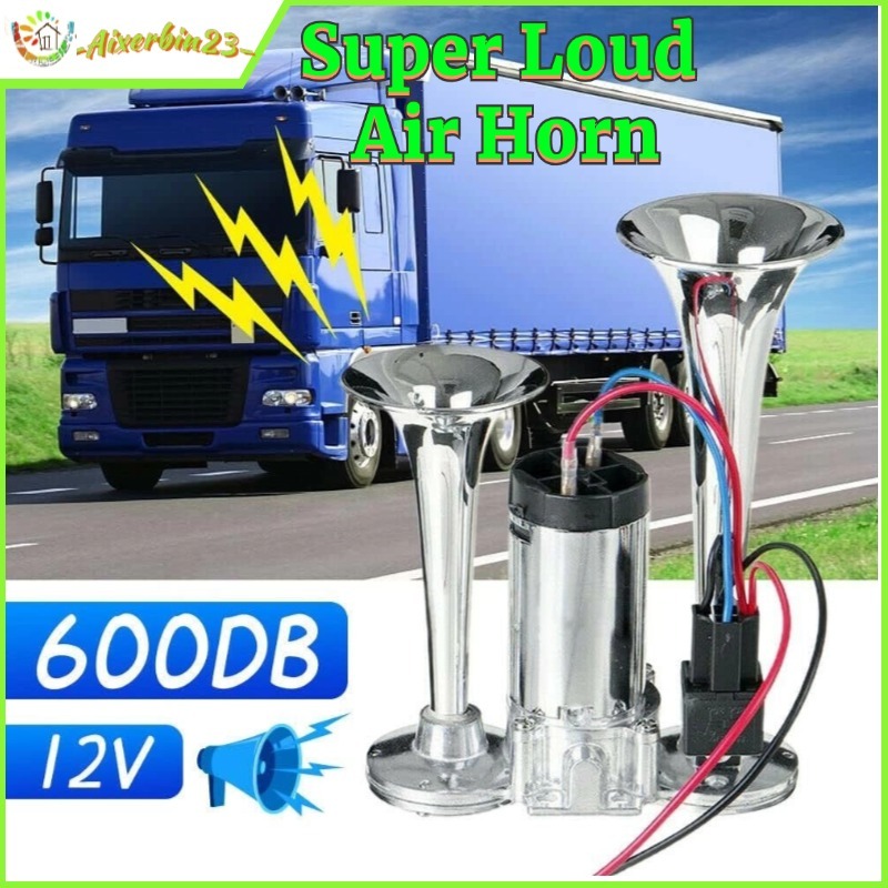 Twin Dual Horn Trumpet 24V High Frequency Super Loud 300db Truck Lorry ...