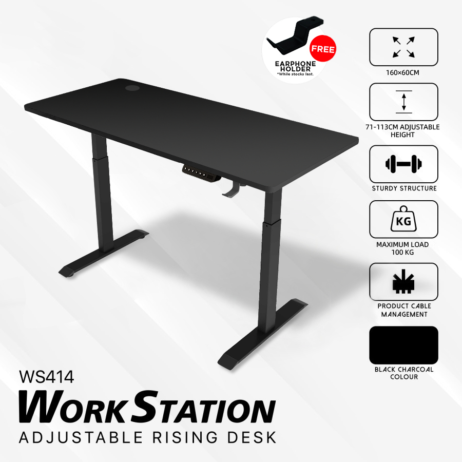 Nearra Gaming Table Study Working Home Office Height Adjustable Smart ...