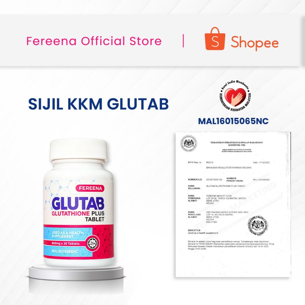 glutab glutathione PLUS TABLET 600MG[FEREENA OFFICIAL HQ] Fragrance:Unscented tissue signaling research Healthy Origins® L-Glutathione (Setria®)