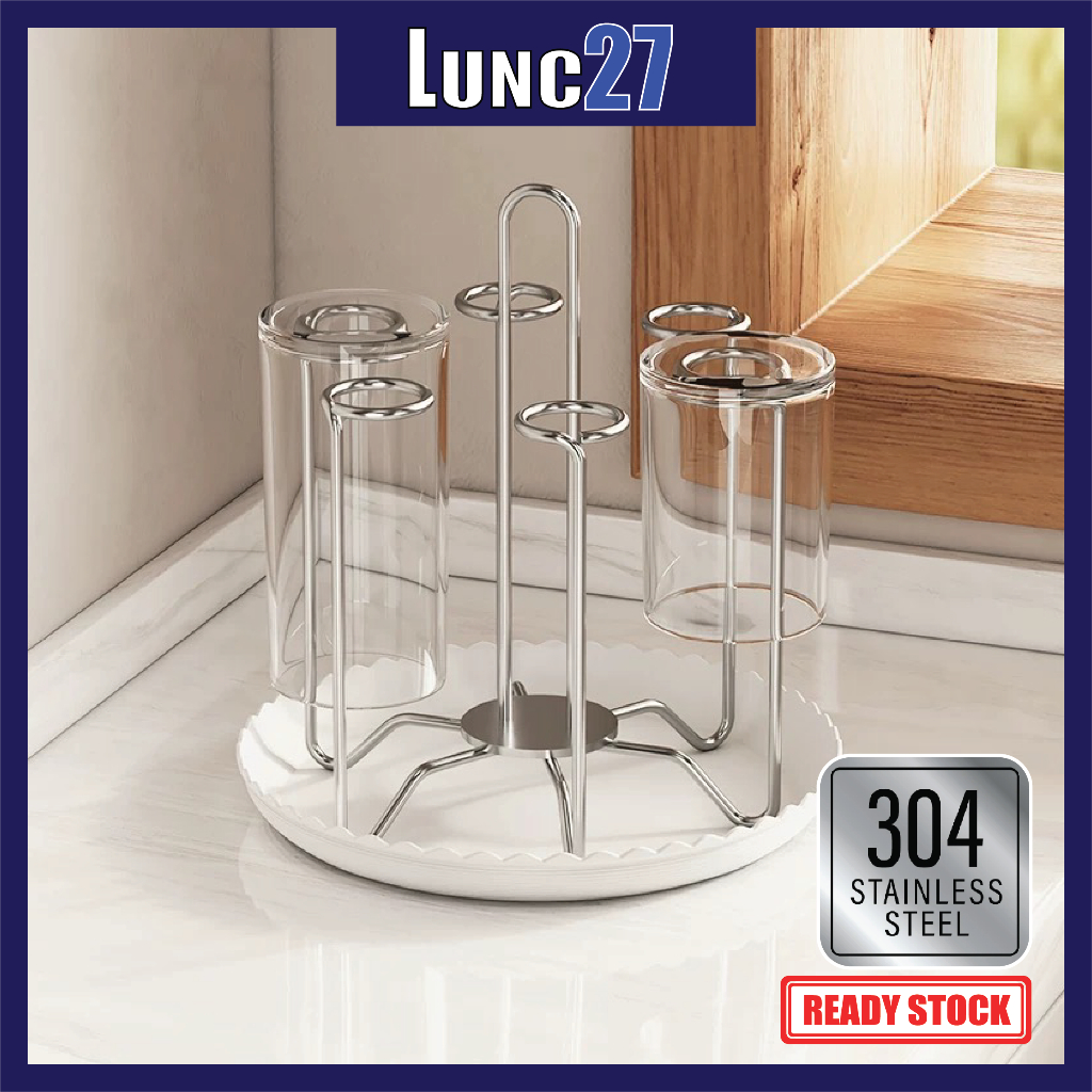 Glass Cup Tea Cup Storage Rack Stainless Steel Drink Cup Holder With ...