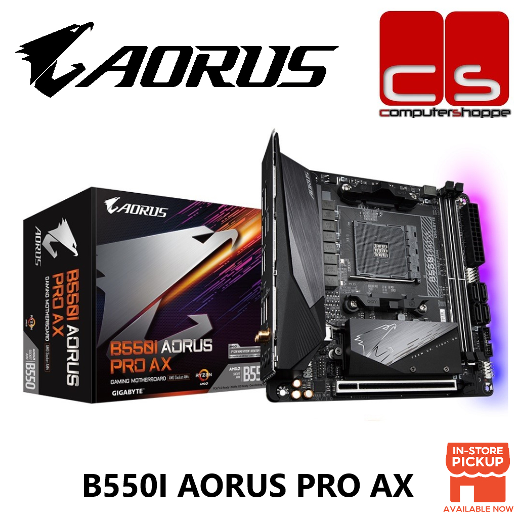 Gigabyte B550I AORUS PRO AX AM4 Mini-ITX Gaming Motherboard+ AMD 