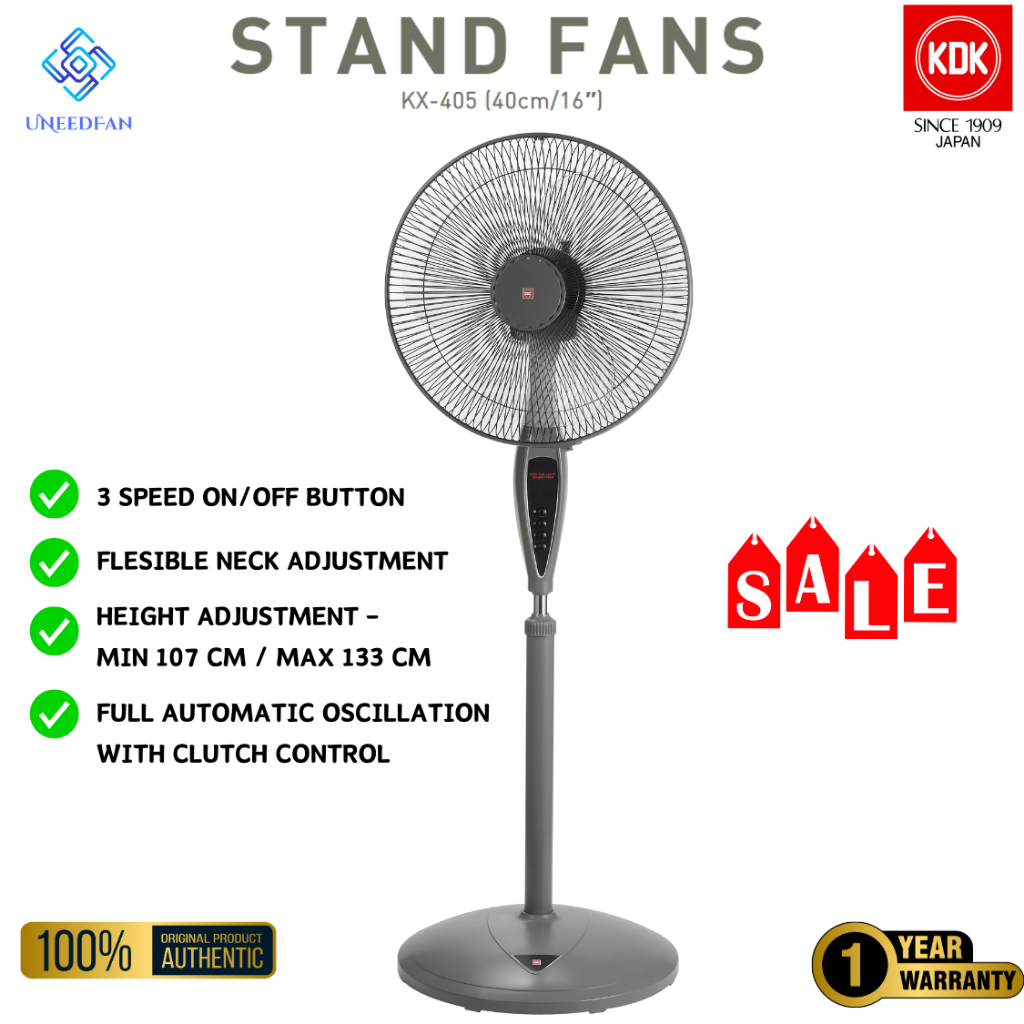 KDK Stand Fan KX405 (40cm/16″) - Metal Grey | Shopee Malaysia