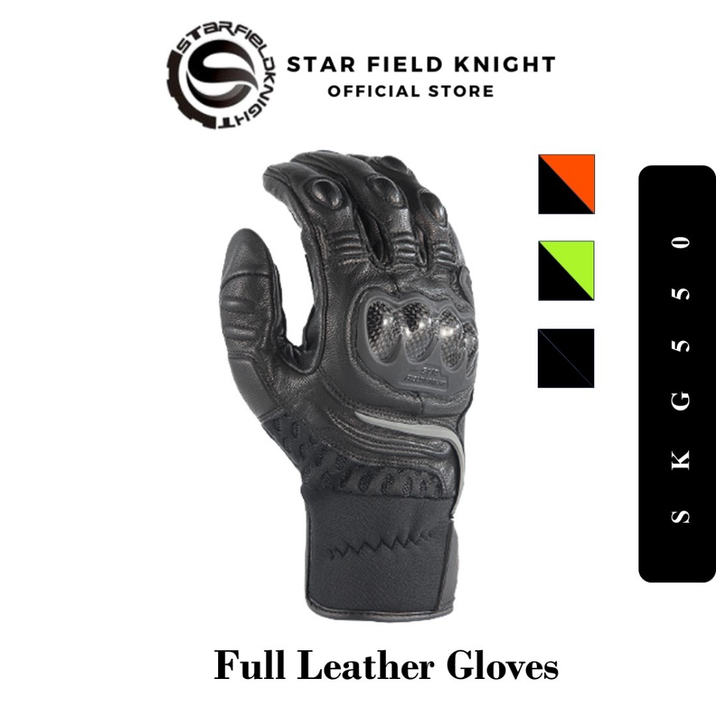 Star Field Knight SKG550 Premium Full Leather Riding Gloves Motor Glove ...