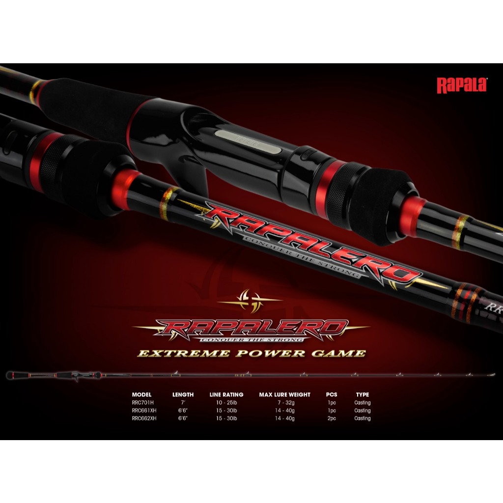 RAPALA RAPALALERO ROD RRC661XH 6'6'' 15-30lb BAITCAST 1PC | Shopee Malaysia