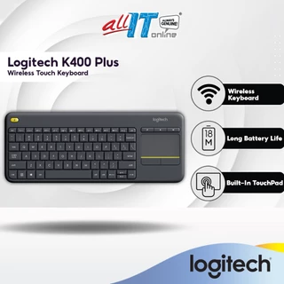 Logitech K400 Plus Wireless Touch Keyboard with Easy Media Control and Built-in Touchpad | PC-to-TV Keyboard