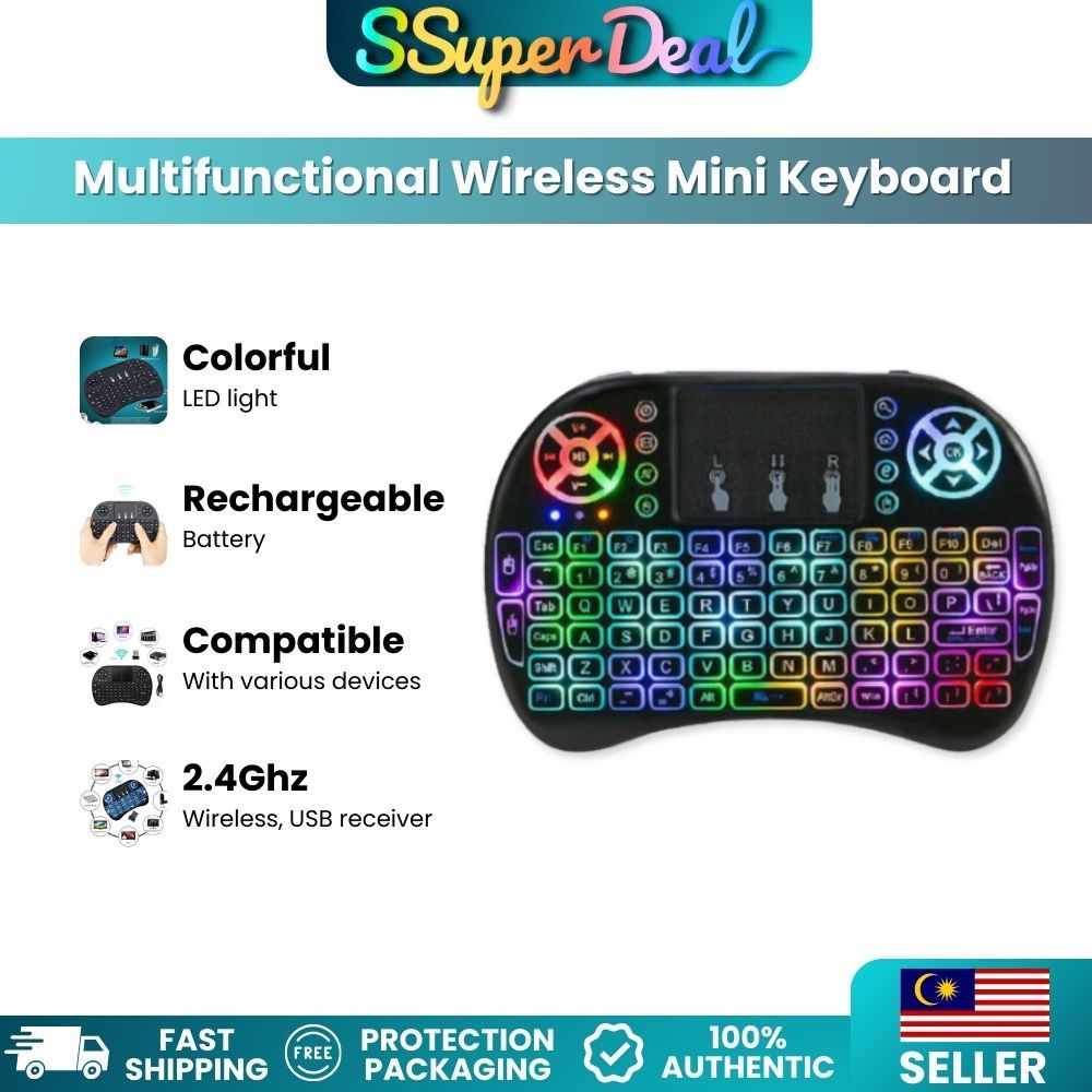Mini Wireless RGB Keyboard Mouse Combo for Smart TV, TV Boxes, Gaming ...