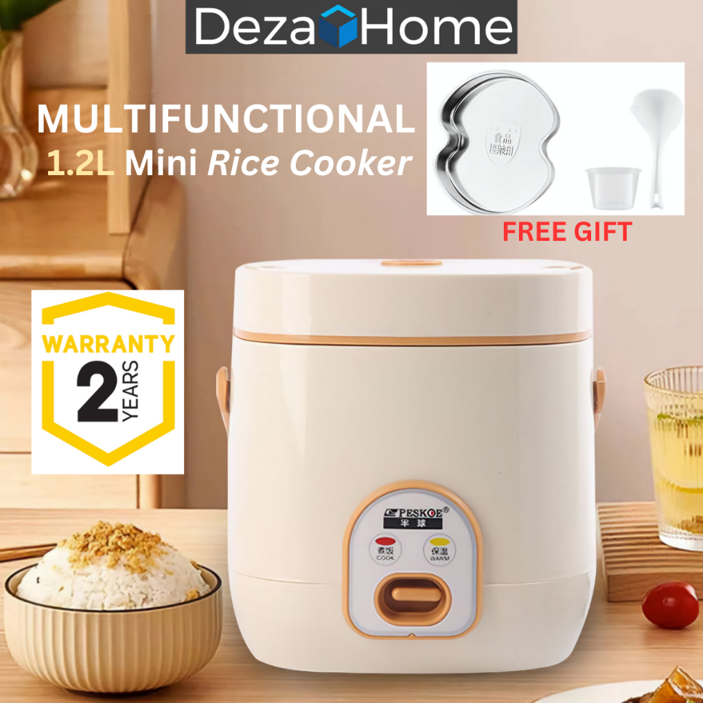 PESKOE Mini Rice Cooker with Non-stick Pot and Steamer Periuk Nasi (1 ...