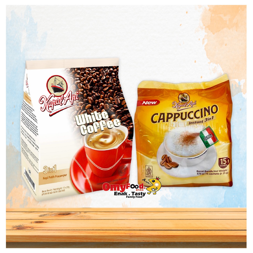 37g / 25g x 15sachets Kapal Api Instant 3in1 [White Coffee / Cappuccino ...