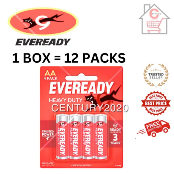 EVEREADY AA/AAA Battery Heavy Duty R6 AA/AAA Battery 1015 BP4 4pcs/pack ...