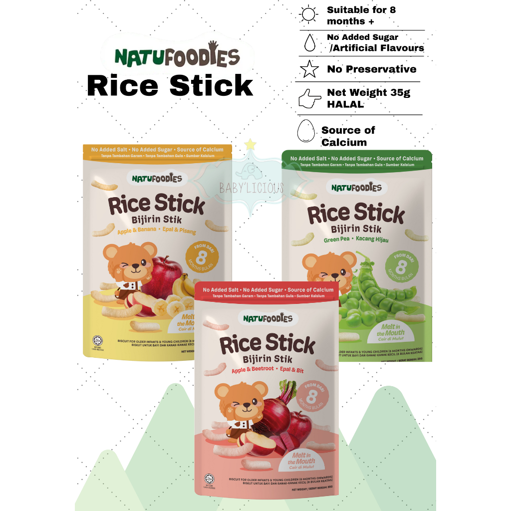 Natufoodies Organic Rice Stick 35g | Shopee Malaysia