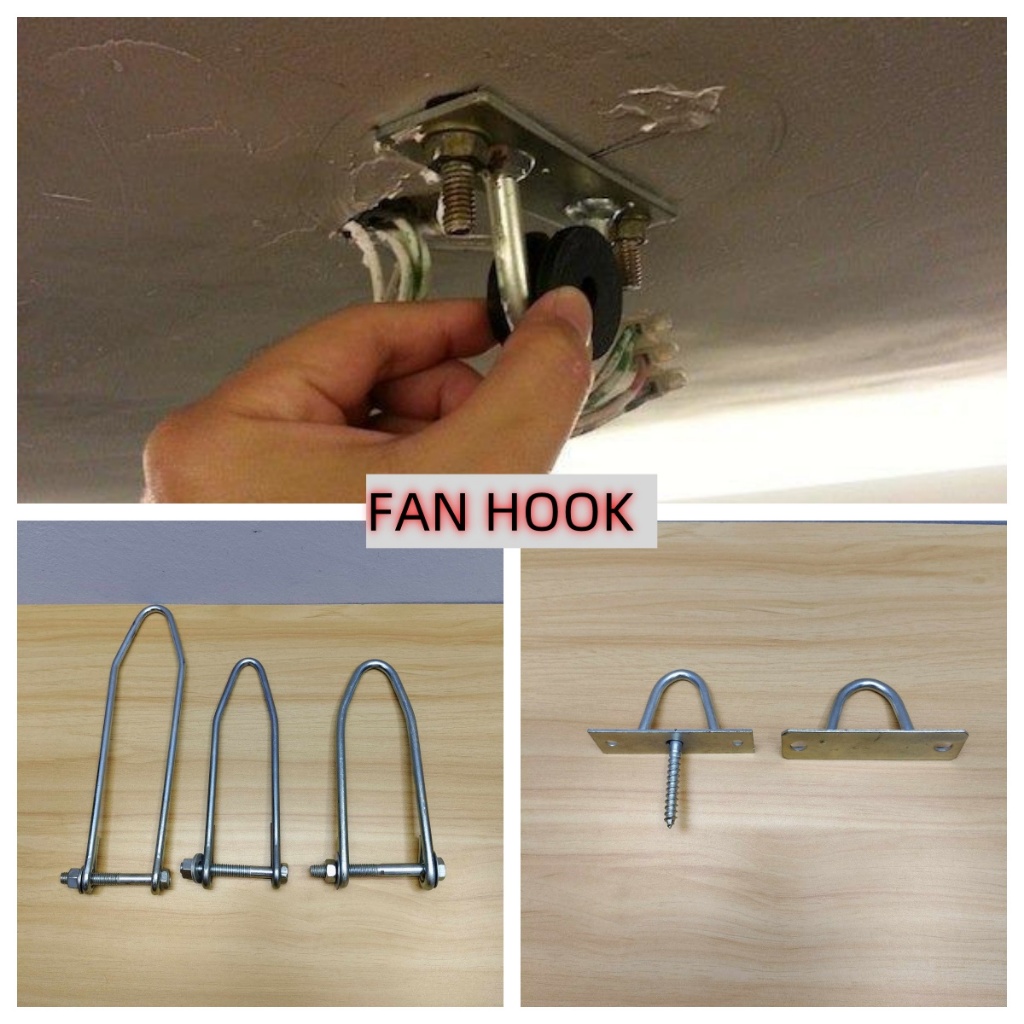 UNIVERSAL FAN HOOK CEILING U SHAPE BOLT NUT CEILING FAN INSTALL