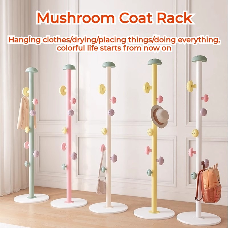 Mushroom Hanging Rack Children Cartoon Clothes Hanging Rack Floor-To ...