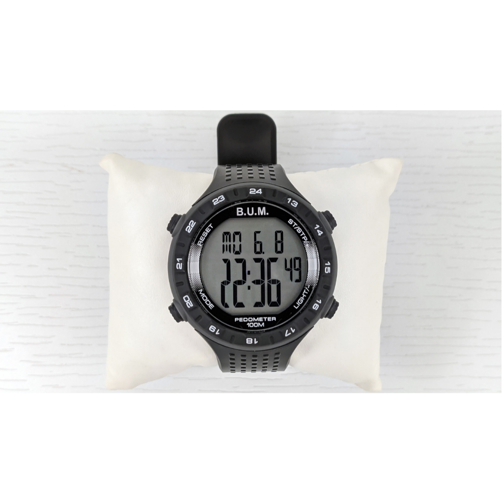 B.U.M Equipment Japan Pedometer Alarms Stop Watch EL Backlight Round ...