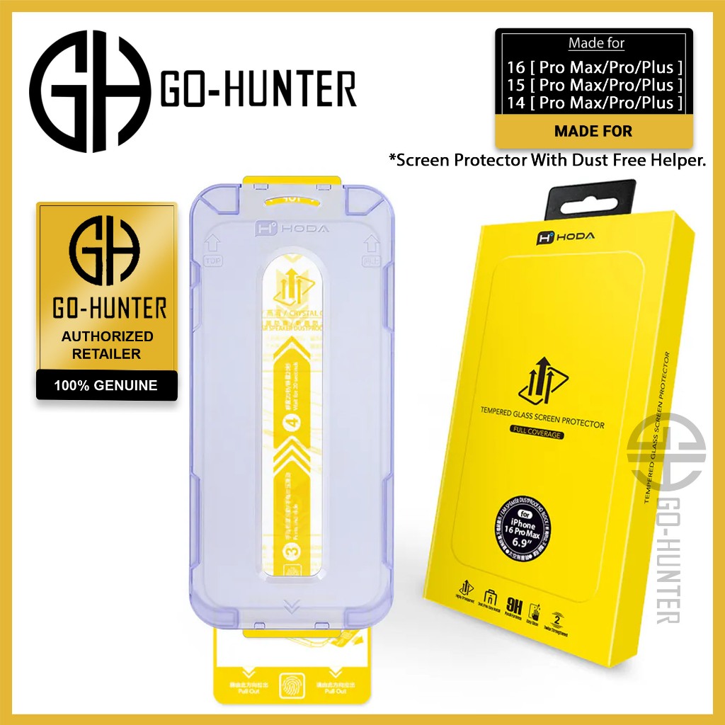 16 / 15 / 14 [ Pro Max / Pro / Plus ] Hoda Tempered Glass Screen ...