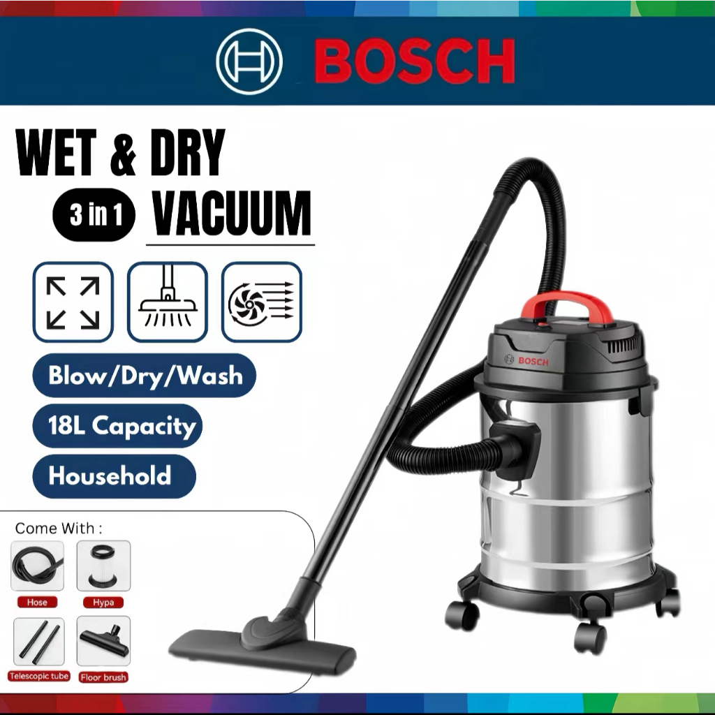 Bosch Big Vacuum 3 IN 1 Wet And Dry Heavy Duty Vacuum Cleaner Free Dust