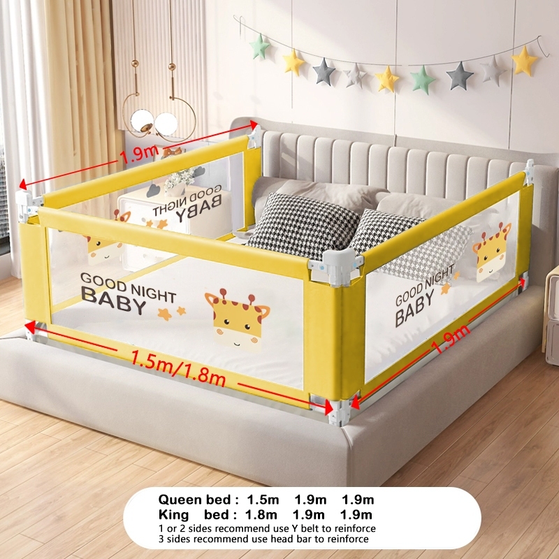 New 10Th Bed Fence for Baby Queen king Size Adjustable height Slide Down Safety Bed Guard Bed Rails for Baby Shopee Malaysia