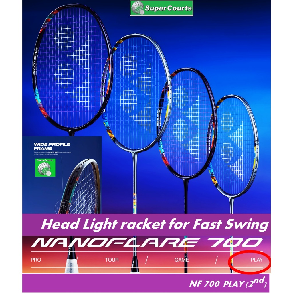 【ORIGINAL】YONEX NANOFLARE 700 PLAY 2nd GEN (FREE INSTALL YONEX STRING 4 ...