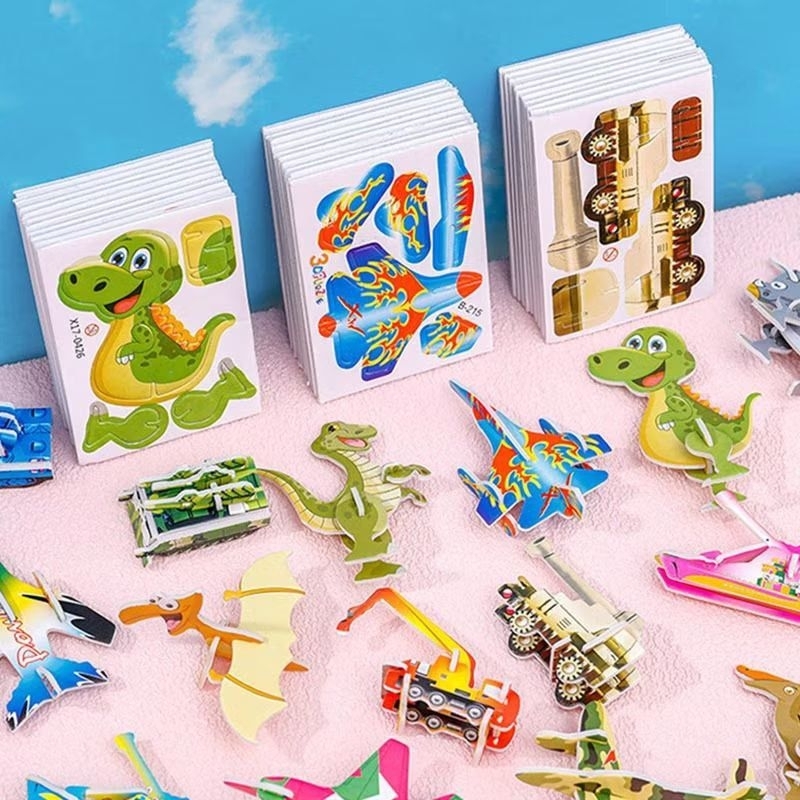 3D Puzzle for Kids Educational Toys Jigsaw Puzzle Dinosaur Vehicle ...
