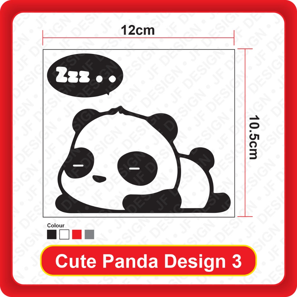 [108]Quality Car Sticker Cute Panda Design 3 [12cm x 6cm][Sticker ...