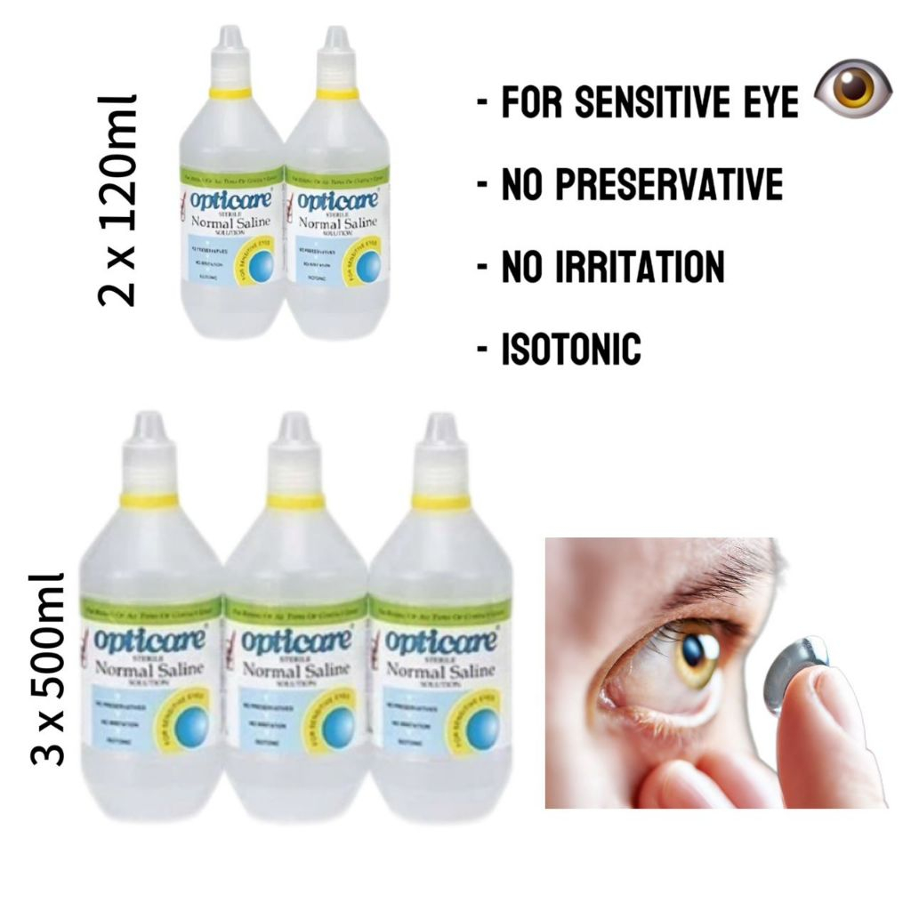 OPTICARE STERILE NORMAL SALINE SOLUTION - NO PRESERVATIVES | Shopee ...