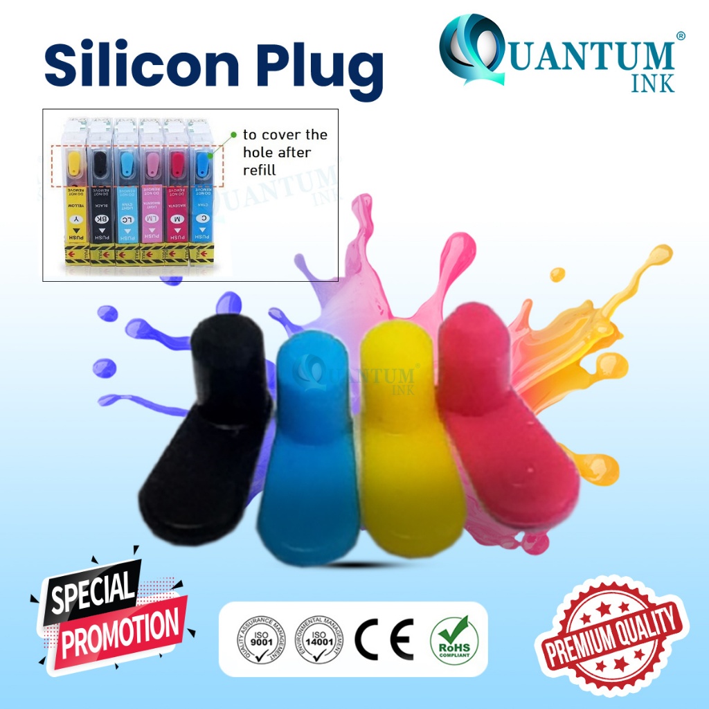 Universal Printer Cartridge Refill Ink Silicon Plug 4mm CMYK Color ...