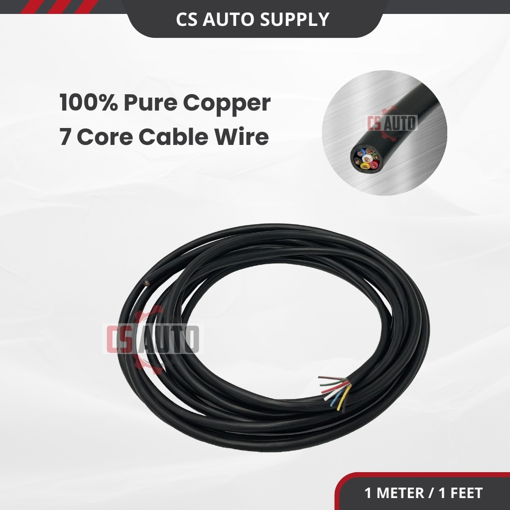 1meter 100% Pure Copper 7 Core Trailer LED Lights Wire Cable Auto ...