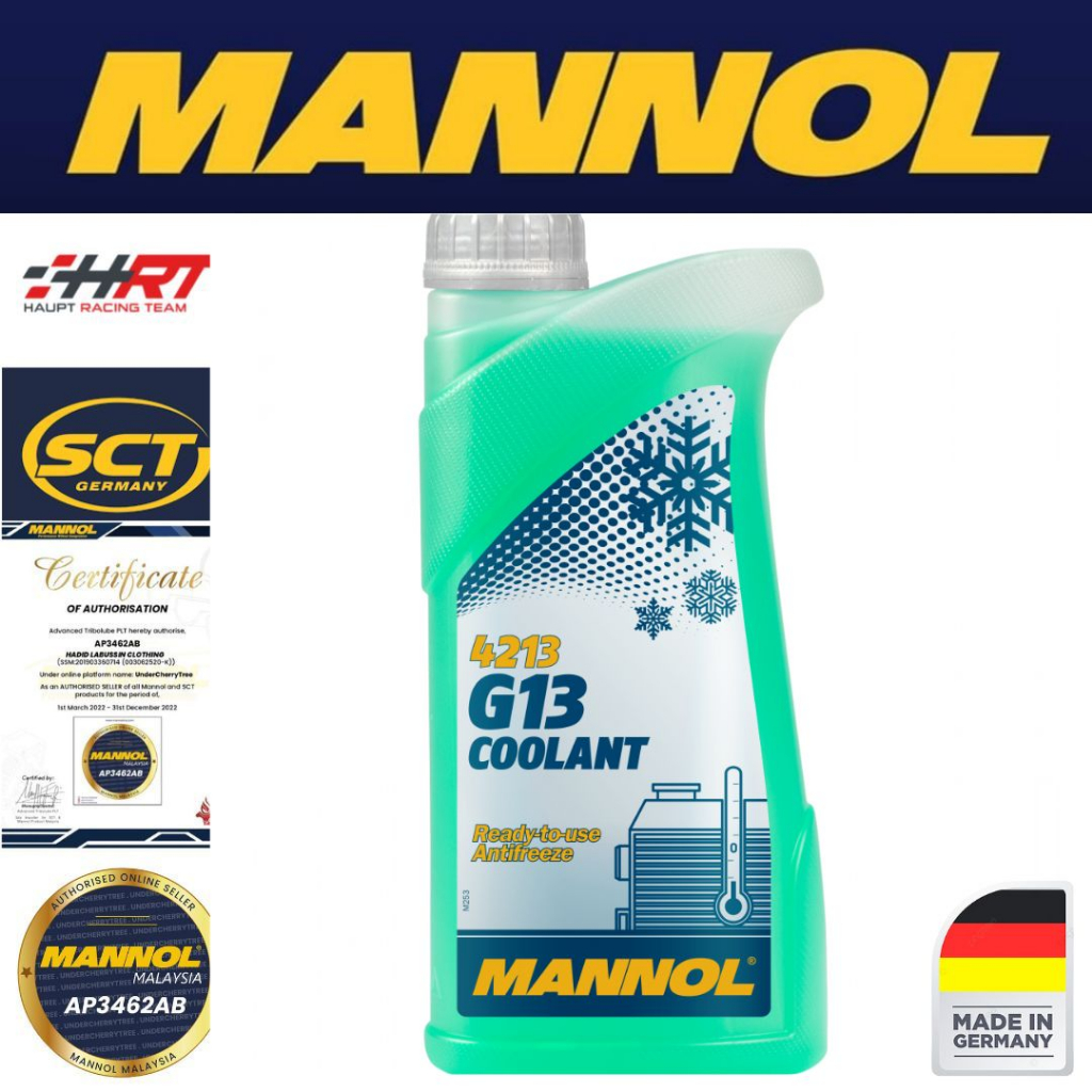 MANNOL Antifreeze G13 (GREEN) MN4213 (Made in GERMANY) - 1L Coolant ...