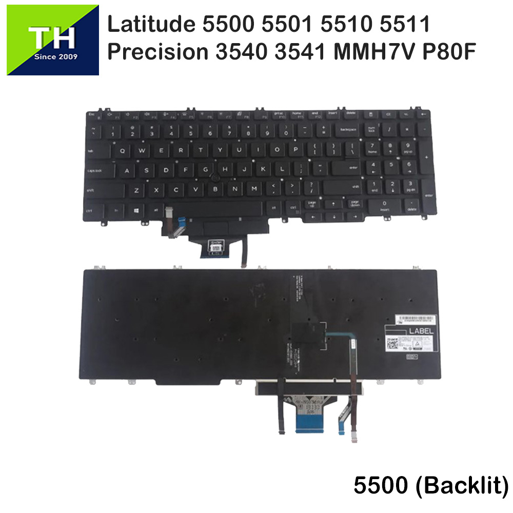 Dell Latitude 5500 5501 5510 5511 Precision 3540 3541 Mmh7v 0mmh7v P80f P80f001 Backlit Laptop