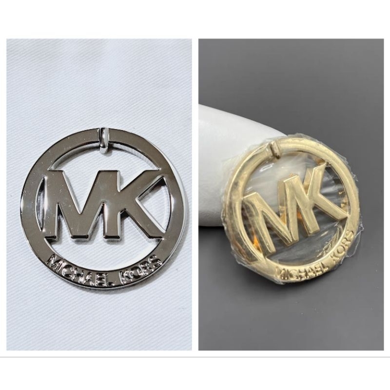 MK Michael Kors signature platinum gold plated logo bag charm Shopee Malaysia