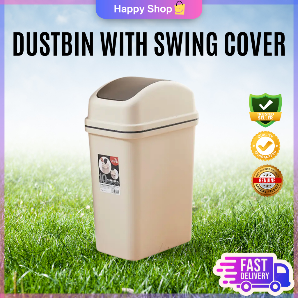 DUSTBIN WITH SINGLE SWING COVER 10litre | Shopee Malaysia