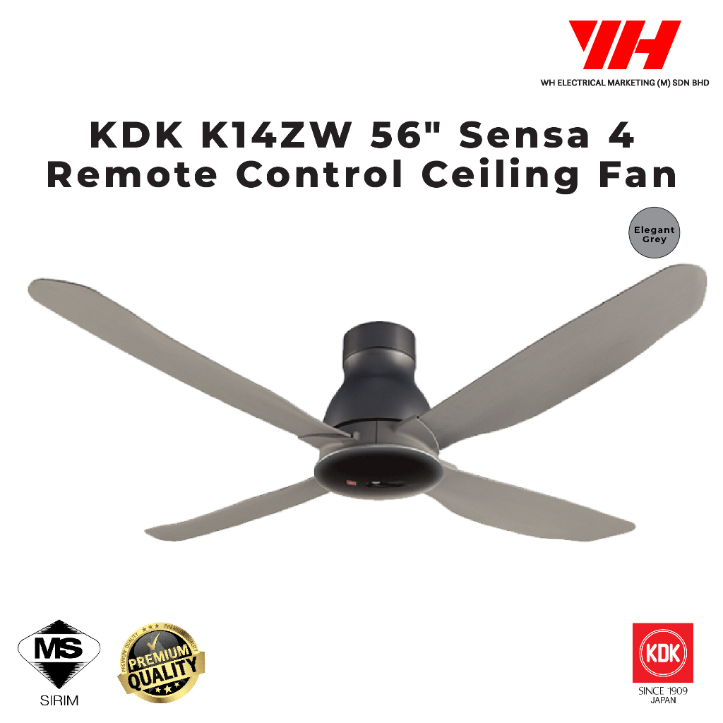 KDK K14ZW 56 Sensa 4 Remote Control Ceiling Fan( Elegant Grey) Shopee Malaysia