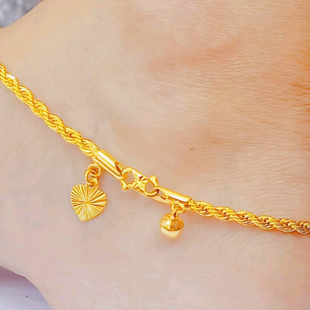 Anklet (3mm) Rantai Kaki Emas Korea 24K (Gold Plated) | Shopee Malaysia