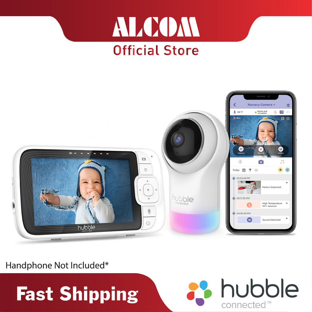 Hubble NURSERY PAL GLOW+ Baby Monitor with HD 720p, Night Light, 2Way