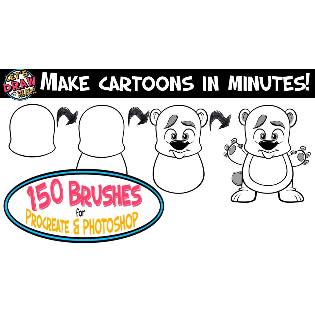 [P331] Cartoon Animal Creator Pack for Procreate & by BeeJayDeL Nose Ear Eyes Mouth