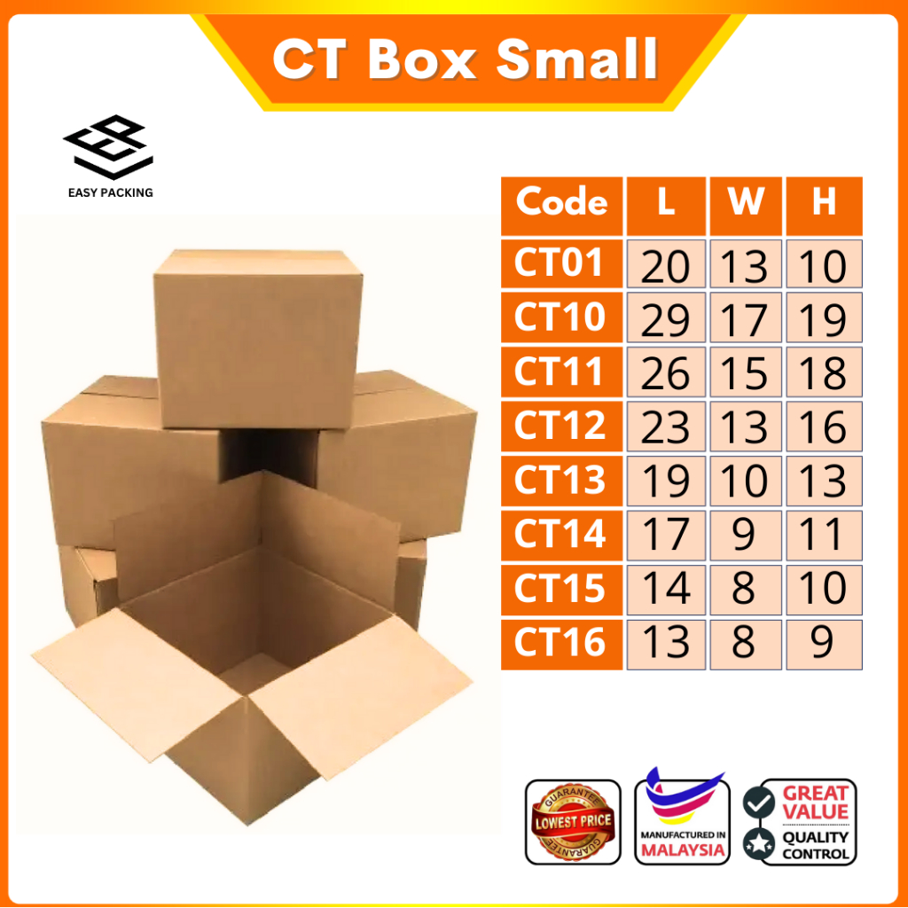 A Flute 5mm Thickness ( CT Small Size Box )Carton Box Packing Box Kotak ...