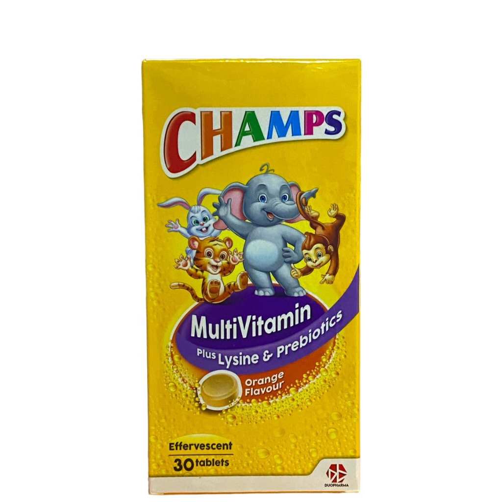 Champs Multivitamin Lysine + Prebiotics Effervescent Tablet (Orange