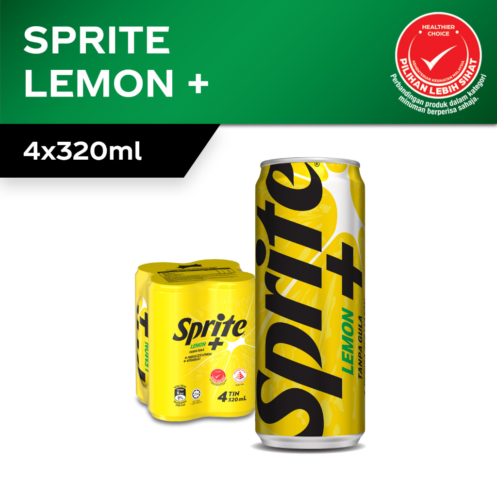 Sprite Lemon Plus Can 320ml x 4 (Lemon+) Shopee Malaysia