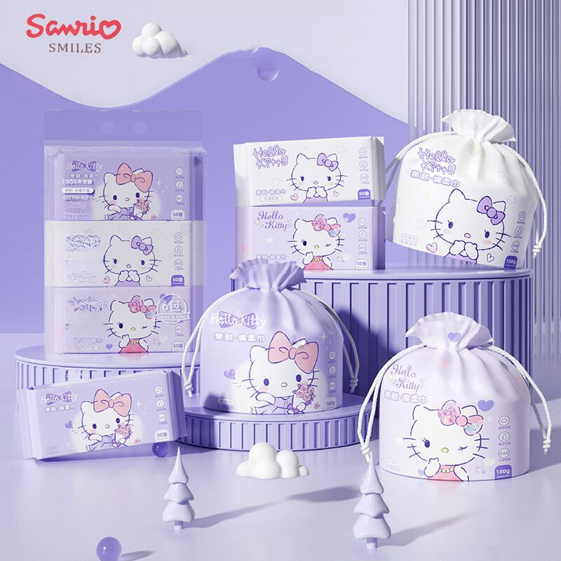 Sanrio Hello Kitty Cinnamoroll Cotton Soft Face Wash Towel Facial Towel ...
