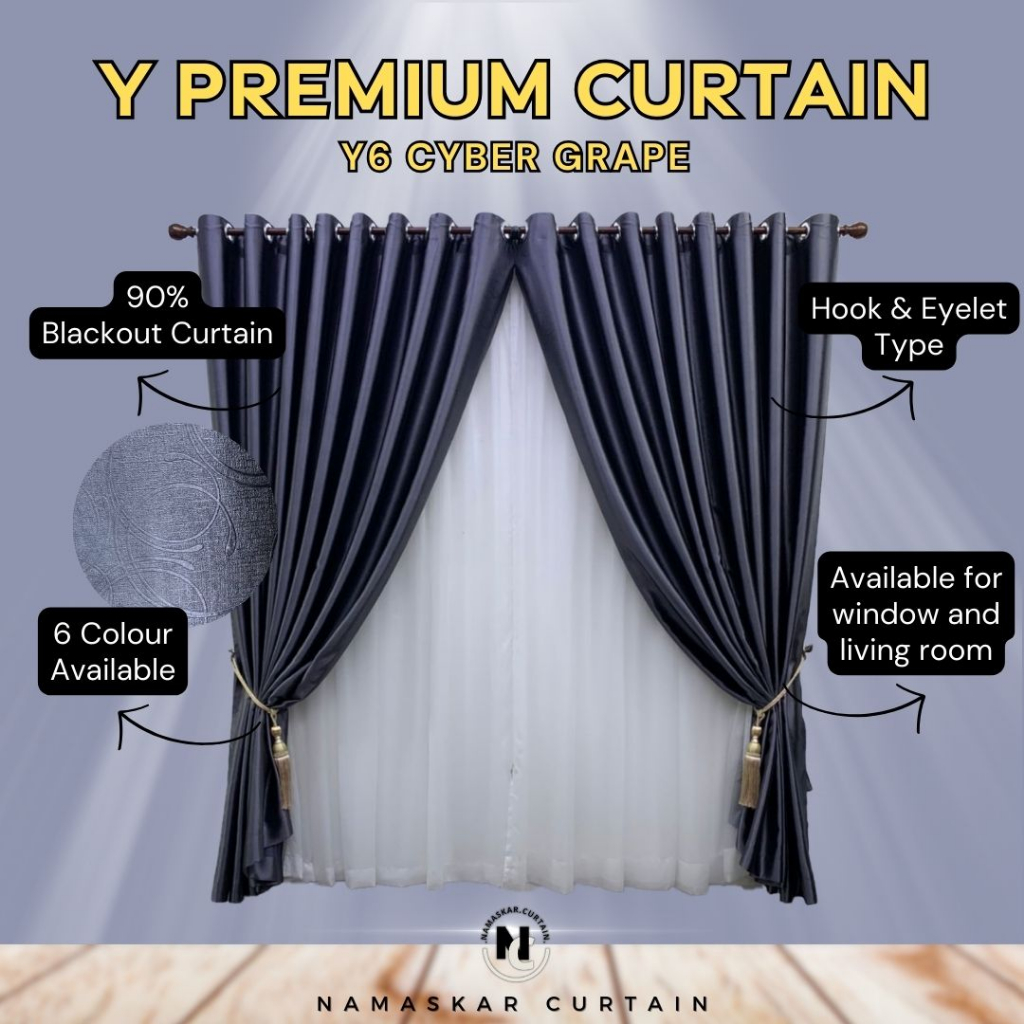 Y6 Curtain Ready Stock !!! Langsir Corak Tebal Curtain Blackout UV