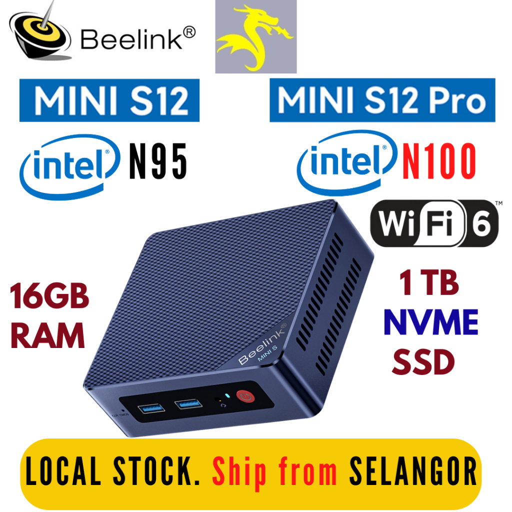 Beelink MINI S12 Pro Intel N100 MINI PC 16GB 500GB SSD WiFi6 BT5.2 Desktop  4K HD