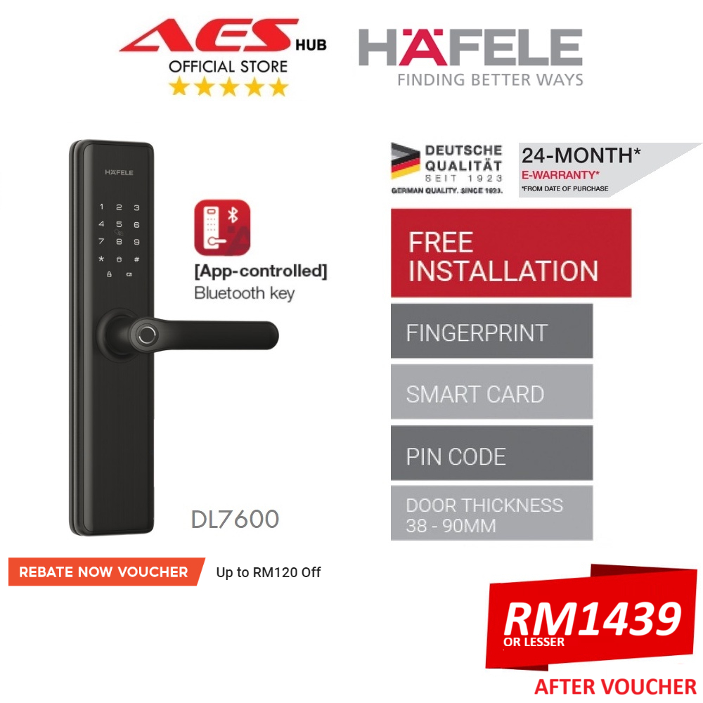 FREE INSTALLATION Hafele Digital Lock Wooden Door App Controlled