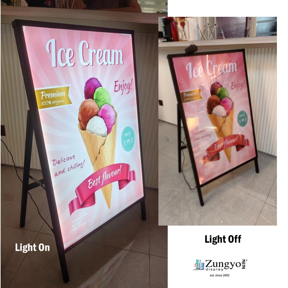 A Board with light size 60cm x 90cm single side display Shopee Malaysia